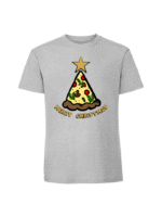Męska koszulka  z nadrukiem – Merry Christmas pizza - obrazek 6