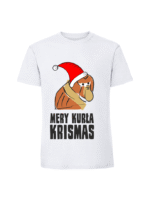 Męska koszulka  z nadrukiem – MERY KURŁA KRISMAS - obrazek 4