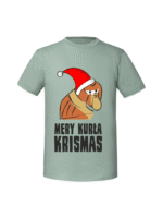 Męska koszulka  z nadrukiem – MERY KURŁA KRISMAS - obrazek 3