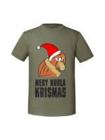 Męska koszulka  z nadrukiem – MERY KURŁA KRISMAS - obrazek 7