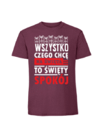 Męska koszulka  z nadrukiem – wszystko czego chcę na święta to święty spokój - obrazek 4