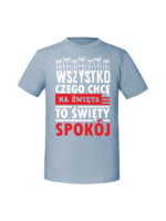 Męska koszulka  z nadrukiem – wszystko czego chcę na święta to święty spokój - obrazek 6
