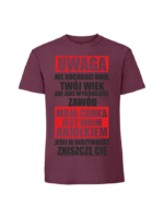 Męska koszulka  z nadrukiem – moja córka jest moim aniołkiem - obrazek 4