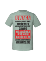 Męska koszulka  z nadrukiem – moja córka jest moim aniołkiem - obrazek 5