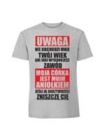 Męska koszulka  z nadrukiem – moja córka jest moim aniołkiem - obrazek 3