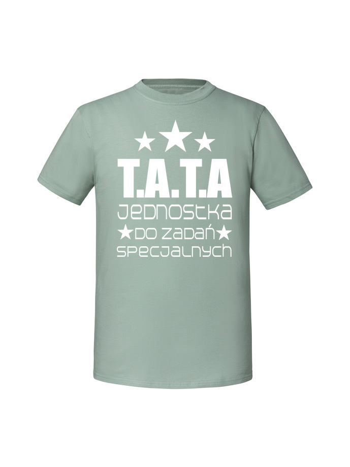 TA00060_mietowa.png Męska koszulka z nadrukiem – Tata jednostka do zadan specjalnych v1 - obrazek 4