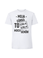 Męska koszulka  z nadrukiem – Moja córka to ctrc ctrlv moich genów - obrazek 7