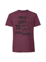 Męska koszulka  z nadrukiem – Moja córka to ctrc ctrlv moich genów - obrazek 5
