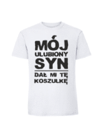 Męska koszulka  z nadrukiem – Mój ulubiony syn dał mi tę koszulkę - obrazek 3