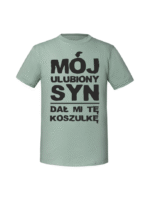 Męska koszulka  z nadrukiem – Mój ulubiony syn dał mi tę koszulkę - obrazek 5