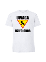 Męska koszulka  z nadrukiem – UWAGA DZIECIORÓB