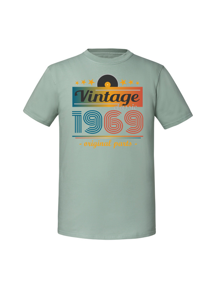 UR00014_mietowa.png Męska koszulka z nadrukiem –Vintage classic + rok 1969 v1 - obrazek 1