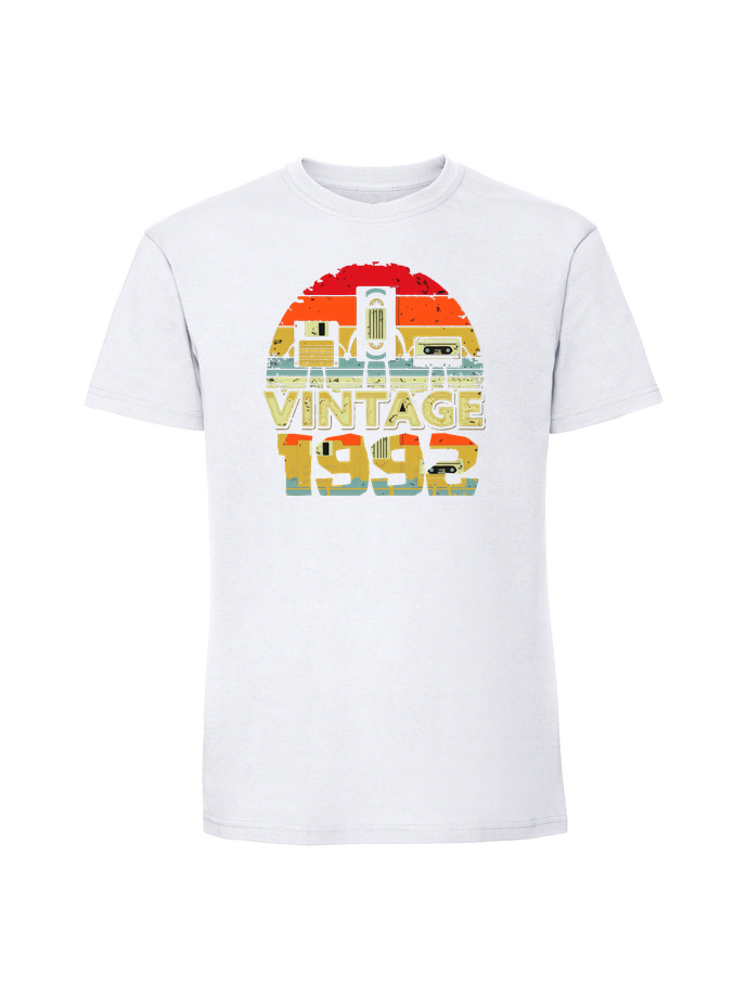 UR00023_biala.png Męska koszulka z nadrukiem –vintage rok - wielowariantowość 1992 - obrazek 1