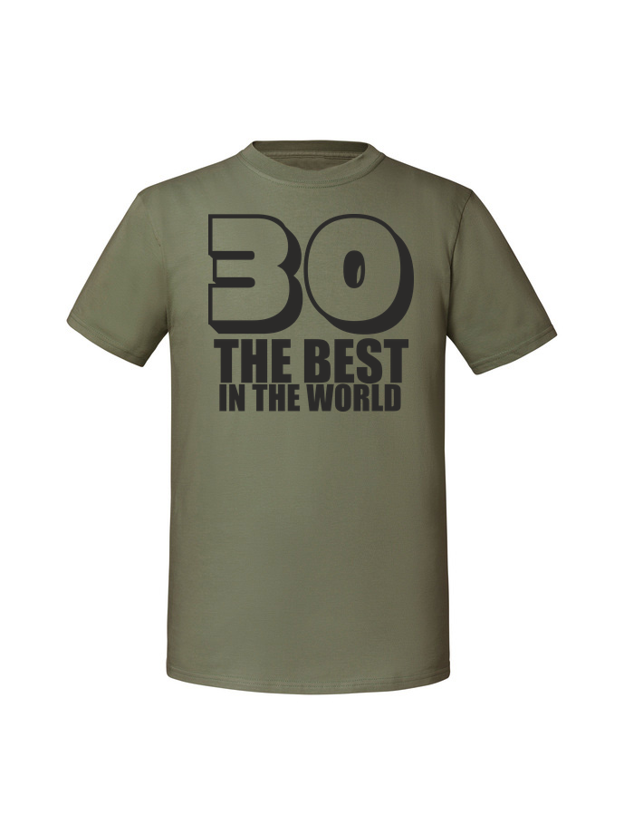 UR00026_olive.png Męska koszulka z nadrukiem –30 The best in the world - obrazek 1