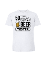 Męska koszulka  z nadrukiem –50 lat BEER TESTER