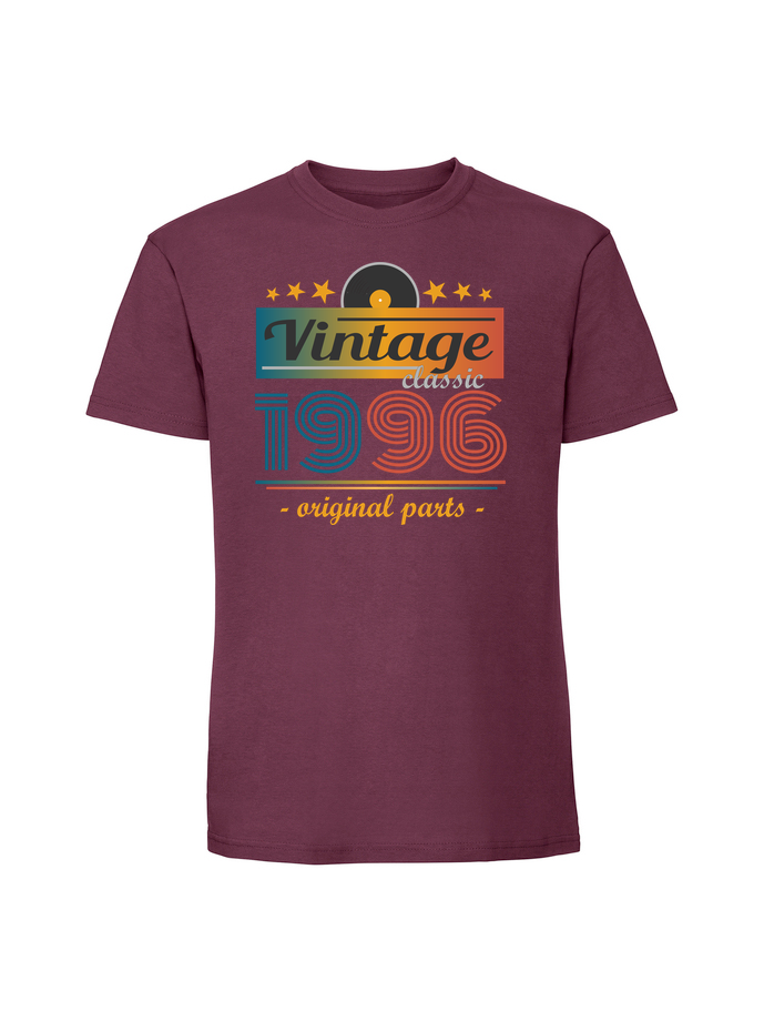UR00043_burgundowa.png Męska koszulka z nadrukiem –Vintage classic + rok 1996 v1 - obrazek 4