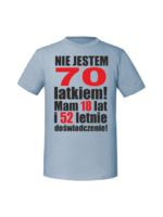 Męska koszulka  z nadrukiem –70 nie jestem 70 latkiem - obrazek 6