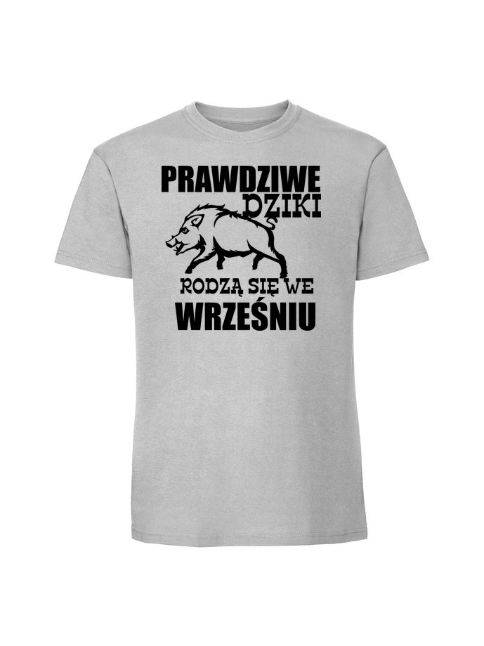 UR00063_pastelowy_szary.png Męska koszulka z nadrukiem –PRAWDZIWE-DZIKI WRZESIEN - obrazek 1