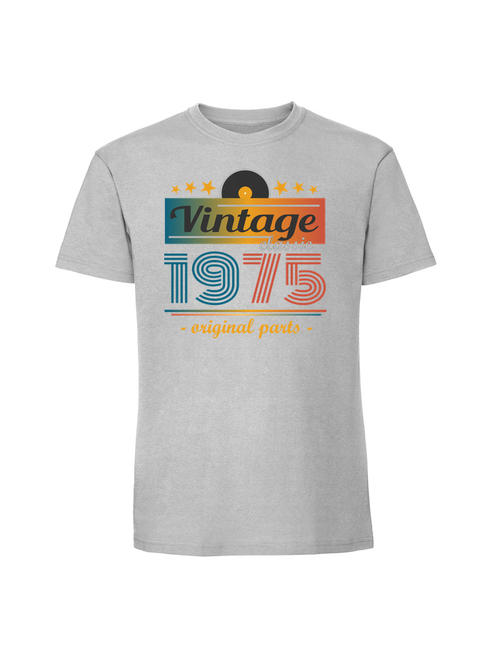 UR00072_pastelowy_szary.png Męska koszulka z nadrukiem –Vintage classic + rok 1975 v2 - obrazek 1