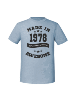 Męska koszulka  z nadrukiem – 1978 MADE IN ROK AWESOME 1978 - obrazek 3