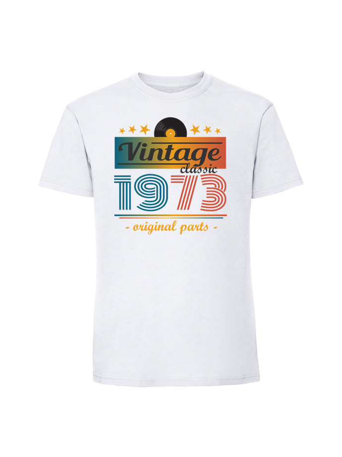 UR00149_biala.png Męska koszulka z nadrukiem – Vintage classic + rok 1973 v1 - obrazek 1
