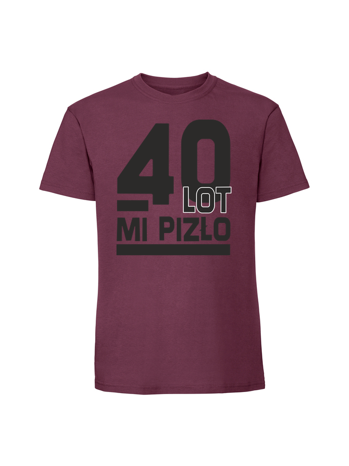 UR00153_burgundowa.png Męska koszulka z nadrukiem – 40 LOT MI PIZŁO - obrazek 1