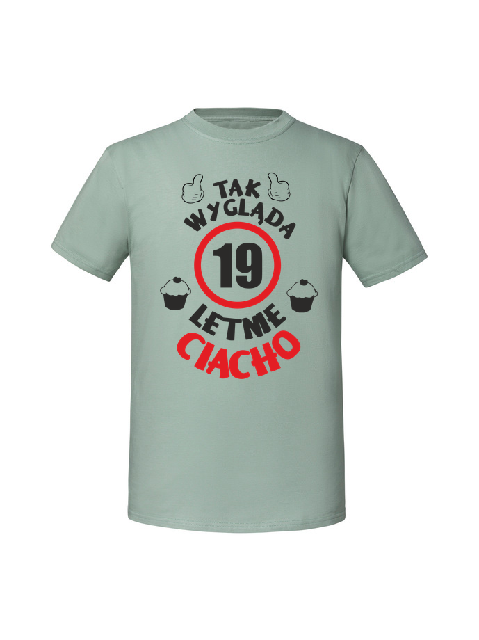 UR00156_mietowa.png Męska koszulka z nadrukiem – 19 LETNIE CIACHO - obrazek 1