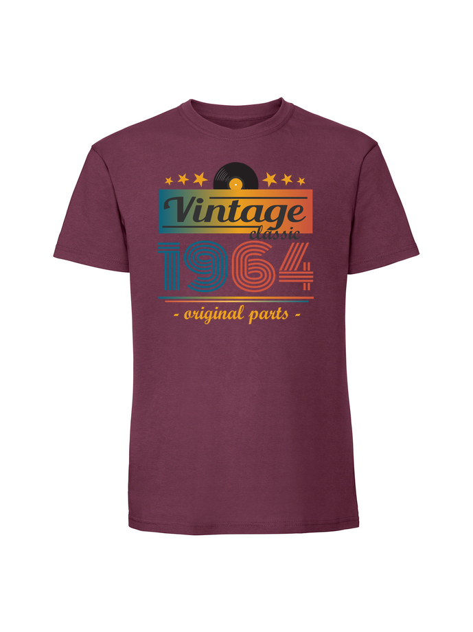 UR00188_burgundowa.png Męska koszulka z nadrukiem – Vintage classic + rok 1964 v2 - obrazek 4