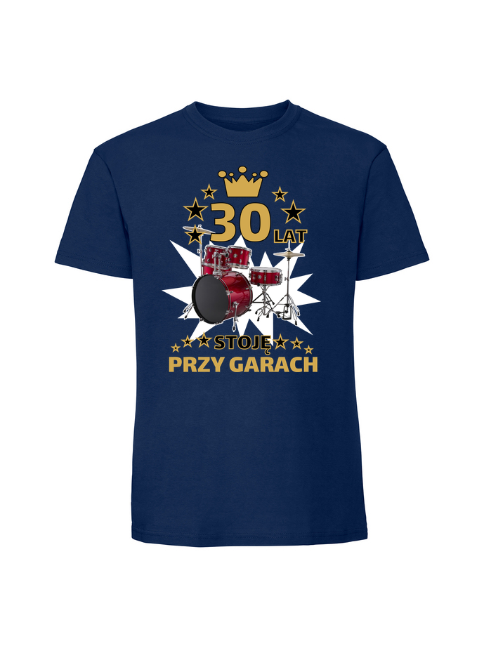 UR00189_granatowa.png Męska koszulka z nadrukiem – 30 Stoję przy garach + wiek 30 v1 - obrazek 1