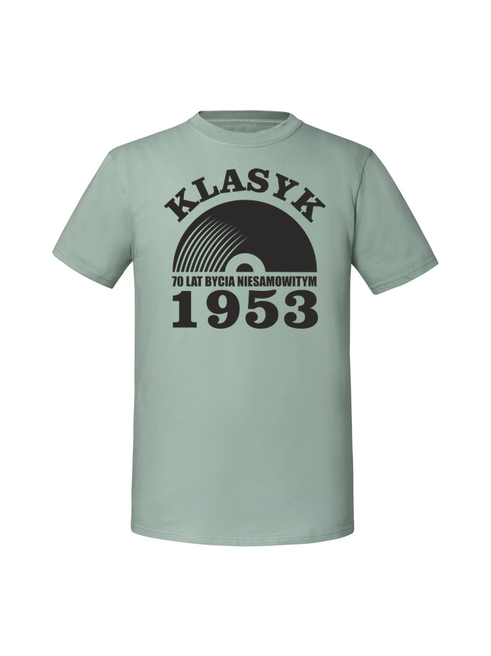 UR00190_mietowa.png Męska koszulka z nadrukiem – 1953 klasyk płyta winylowa 70 1953 - obrazek 1