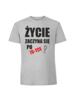 Męska koszulka  z nadrukiem – 70 życie zaczyna się po 70