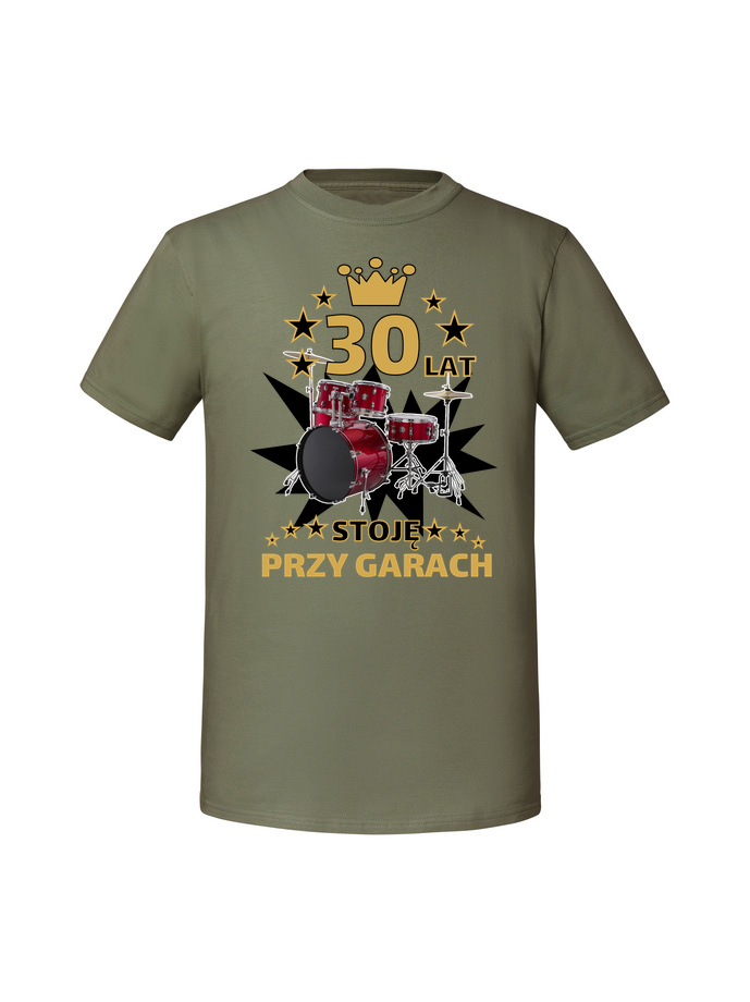 UR00212_olive.png Męska koszulka z nadrukiem – 30 Stoję przy garach + wiek 30 v2 - obrazek 1