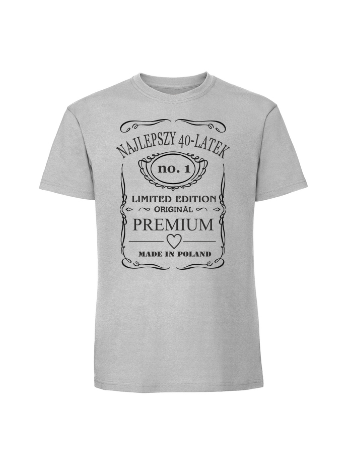 UR00265_pastelowy_szary.png Męska koszulka z nadrukiem – 40 NAJLEPSZY 40 - LATEK JACK DANIELS - obrazek 4