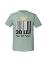 Męska koszulka  z nadrukiem – 30 LAT NA RYNKU + WIEK - obrazek 4