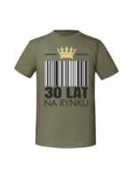 Męska koszulka  z nadrukiem – 30 LAT NA RYNKU + WIEK