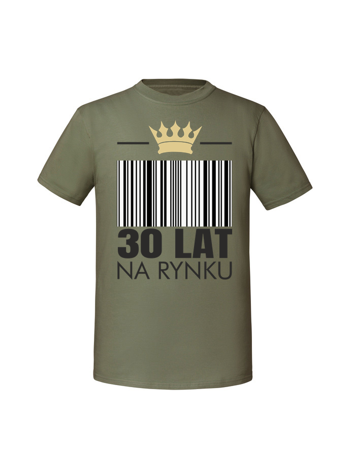 UR00274_olive.png Męska koszulka z nadrukiem – 30 LAT NA RYNKU + WIEK - obrazek 1