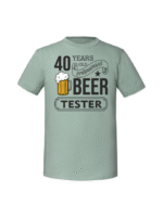 Męska koszulka  z nadrukiem – 40 lat  BEER TESTER - obrazek 4