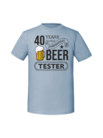 Męska koszulka  z nadrukiem – 40 lat  BEER TESTER - obrazek 3