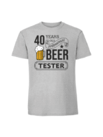 Męska koszulka  z nadrukiem – 40 lat  BEER TESTER - obrazek 6