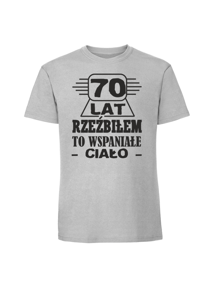 UR00300_pastelowy_szary.png Męska koszulka z nadrukiem – 70 LAT RZEŹBIŁEM - obrazek 1