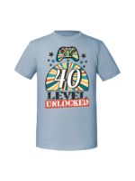 Męska koszulka  z nadrukiem – 40 Level Unlocked - obrazek 6