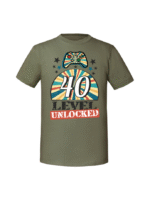 Męska koszulka  z nadrukiem – 40 Level Unlocked - obrazek 4