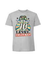 Męska koszulka  z nadrukiem – 40 Level Unlocked - obrazek 7