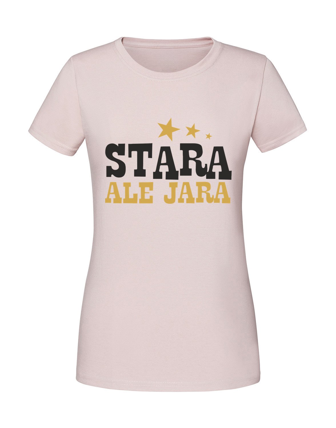 UU00003_pudrowy_roz.png Damska koszulka z nadrukiem – Stara ale jara - obrazek 1