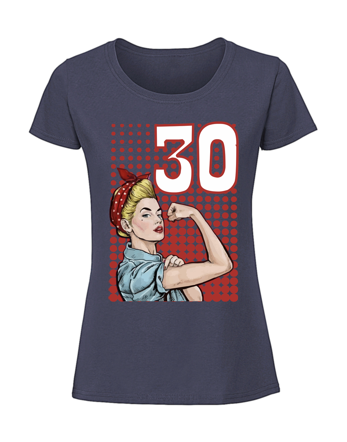 UU00013_granatowa.png Damska koszulka z nadrukiem – VINTAGE WOMAN 30 - obrazek 1