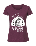Damska koszulka  z nadrukiem – Vintage Woman 1980 - białe - obrazek 5