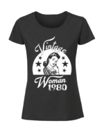 Damska koszulka  z nadrukiem – Vintage Woman 1980 - białe - obrazek 3