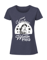 Damska koszulka  z nadrukiem – Vintage Woman 1980 - białe - obrazek 4