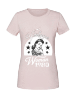 Damska koszulka  z nadrukiem – Vintage Woman 1980 - białe