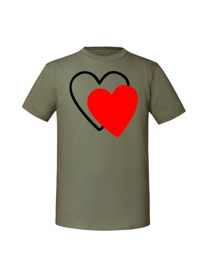 WA00005_olive.png Męska koszulka z nadrukiem –Serca v2 - obrazek 1